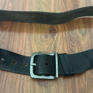 Bill Adler black men's leather belt size L rustic wide biker